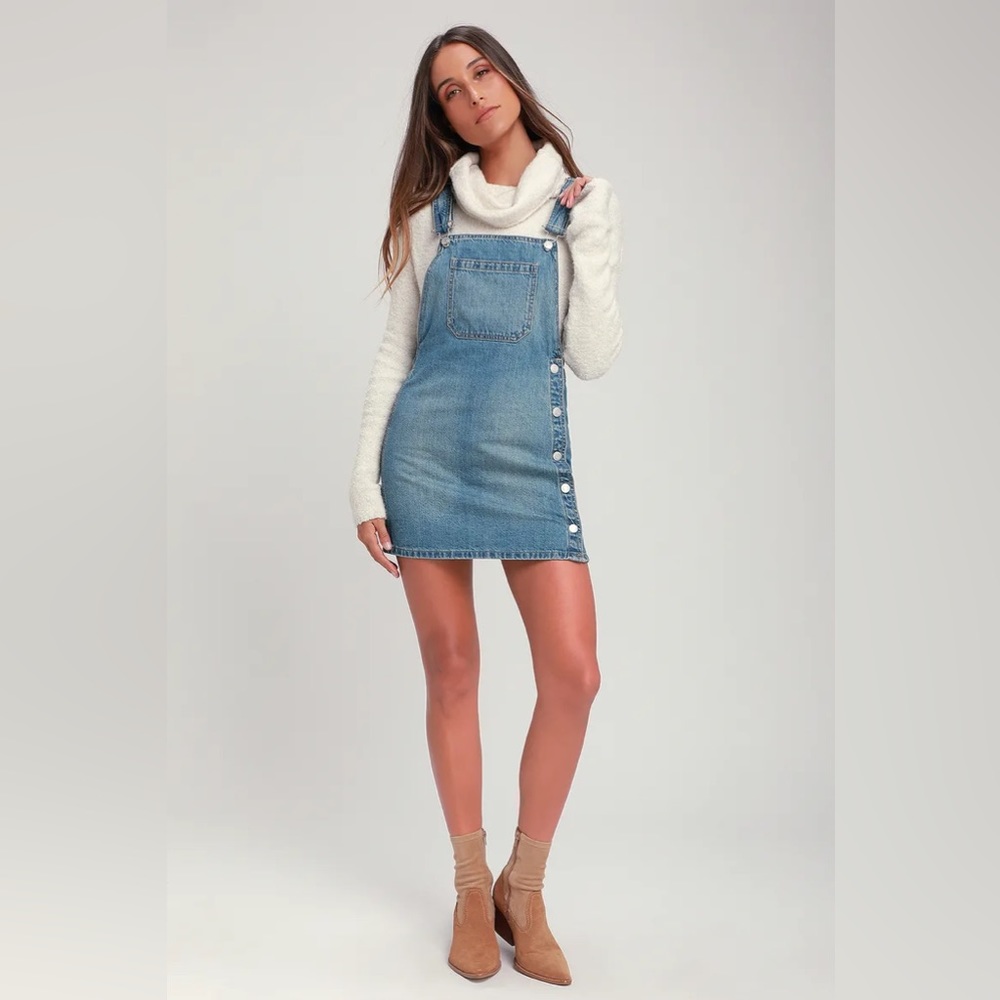 FREE PEOPLE LOUISE LIGHT WASH DENIM SKIRTALL